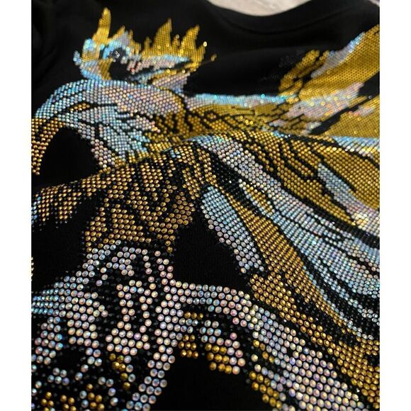 DNA Premium Wear Streetwear Rhinestone Eagle Sweatshirt Size M - Picture 7 of 7